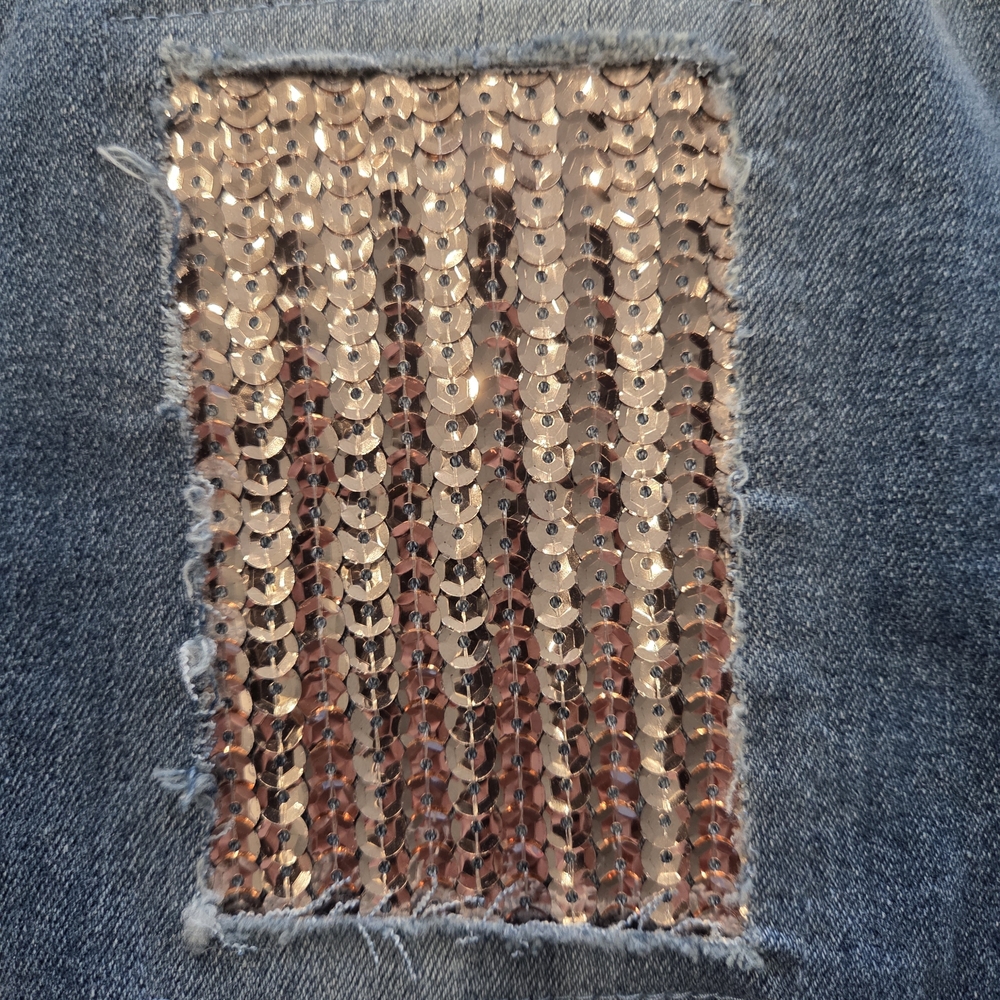 VENUS Light Blue Jeans With Sequins - Picture 2 of 11